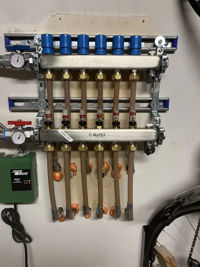 Plumber performing Gas Line Installation at a residential property in Courtland